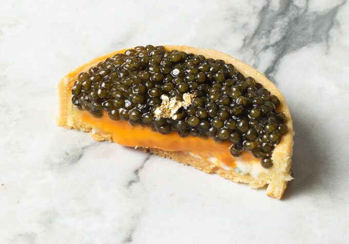 sea urchin caviar tart