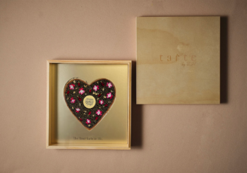 6" blossom heart-shaped caviar tart