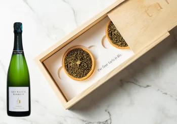 father's day caviar tarts and champagne set