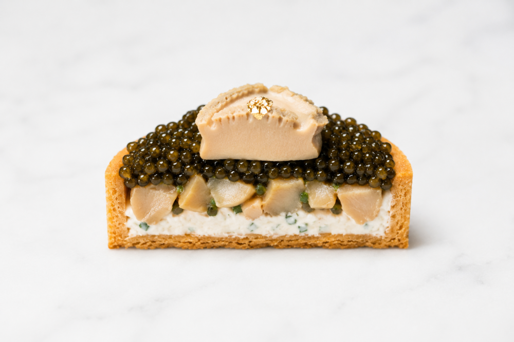 abalone caviar tart